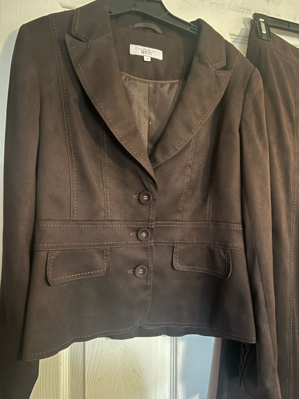 Next Chocolate Brown Suede Two-Piece Skirt Set - Picture 8 of 16